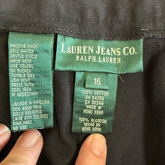 Vtg 80s 90s Lauren Jeans Co Pants Blue Womens Wide Leg Cropped Preppy Prep 16 - Picture 5 of 8